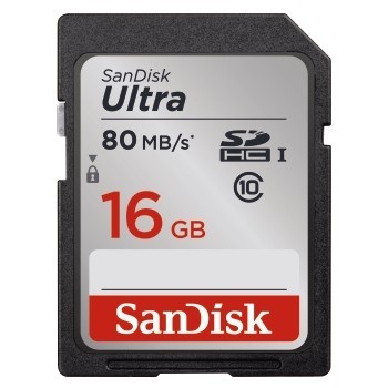 Aanbieding: Sandisk SDHC 16GB Ultra class 10, 80Mbs All Inn