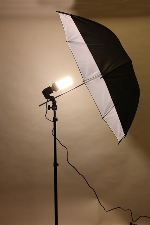 daglicht verlichtingsset statief,paraplu zw/w, 150W AllInn - Continulicht - Herman Peters Fotografie